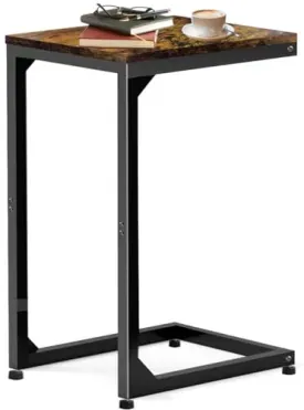 Artigarden C-Shaped 25" End Table w/ Metal Frame