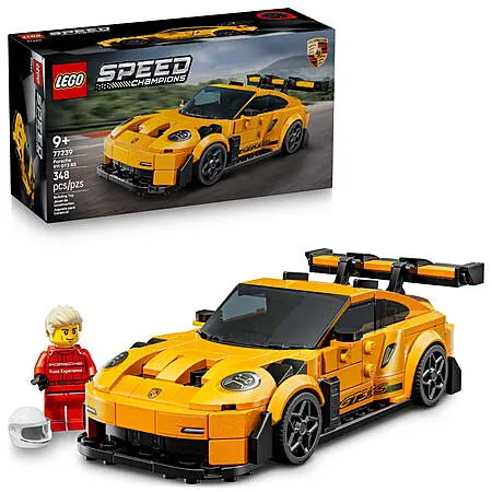348-pc LEGO Speed Champions Porsche 911 GT3 RS Super Car Model Kit (77239)