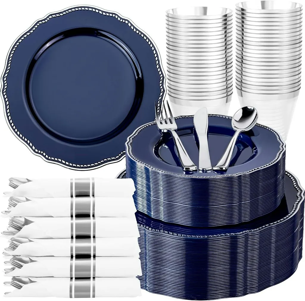350-Piece Plastic Plates Wedding & Party Set