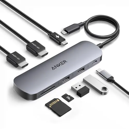 Anker Nano Laptop Docking Station Dual Monitor 8-in-1 USB C Dock