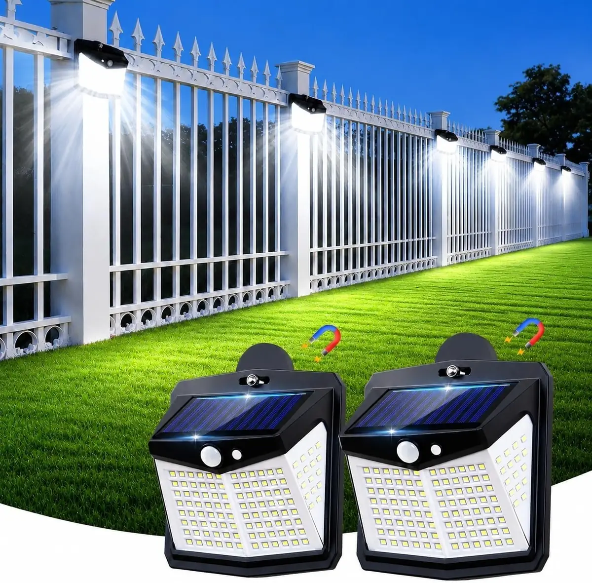 Lifengsoler 128 LED Magnetic Solar Outdoor Lights