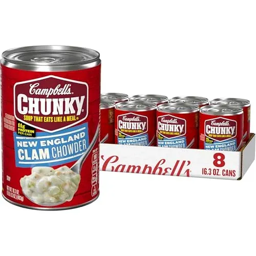 Campbell’s Chunky New England Clam Chowder 16.3 Oz Can (Case of 8)
