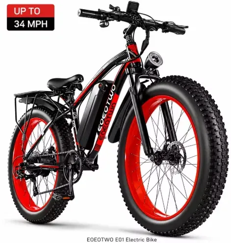 ALI EXP FS 26" Fat Tire Electric Bike for Adults, 1000W Motor 1500W Peak, 48V 15Ah Battery