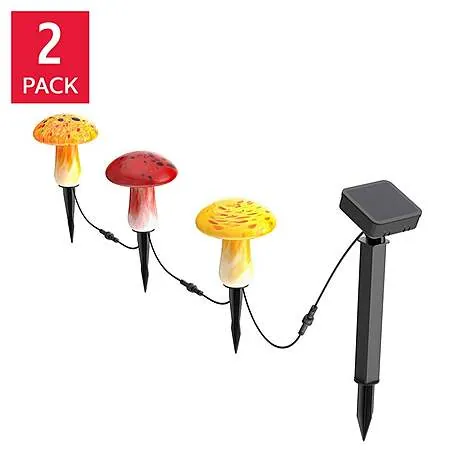 Select Costco Stores: 2-Pk 3-Ct Infinity X1 Glass Solar Mushroom Landscape Lights