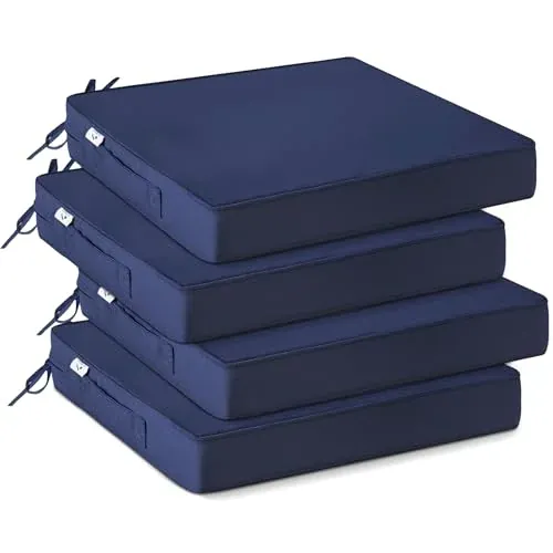 IPYNBAP Outdoor Chair Cushions 4-Pack 19-inch x 19-inch x 3-inch