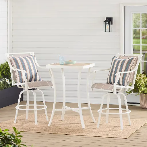 Style Selections Crestview 3-Piece White Bar Height Patio Set
