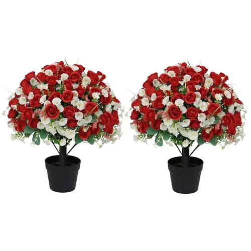 24" Artificial Potted Flowers 2-Pack