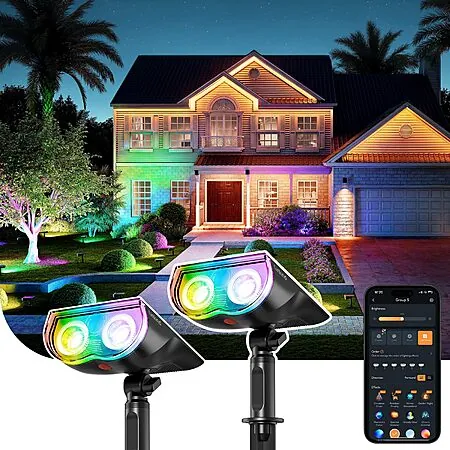 2-pk Linkind Smart Solar Multicolor SL5 Spot Lights