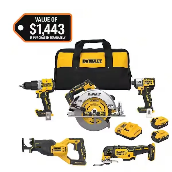 DeWalt 20V Lithium-Ion Cordless 5-Tool Combo Kit