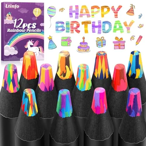 12-Pack Rainbow Colored Pencils