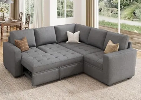 HONBAY Modular Sectional Couch with Pull Out Bed