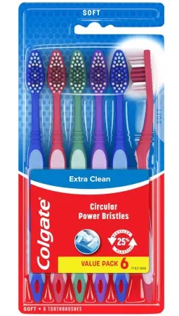 6-Pack Colgate Extra Clean Toothbrush