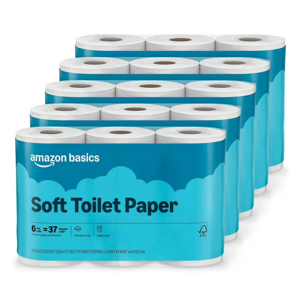 Amazon Basics 2-Ply Soft Toilet Paper 30 Rolls