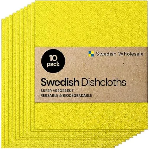 Swedish Dishcloths, Yellow 10-Pack