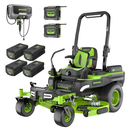 Greenworks 80V 30" Cordless Riding Lawn Tractor, (4) 6.0Ah Batteries and 600W Charger