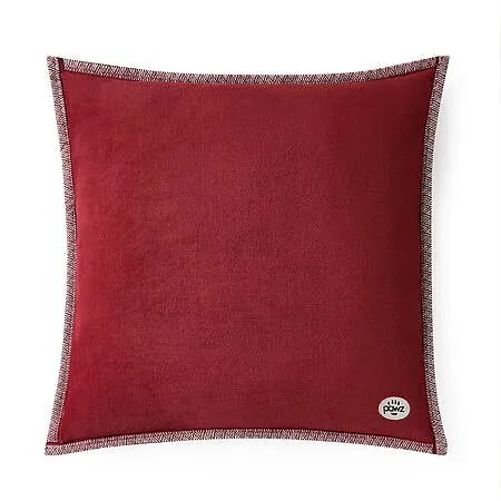 Pawz 20"x20" Plush Fleece Decorative Throw Pillow (Red or Navy Blue)