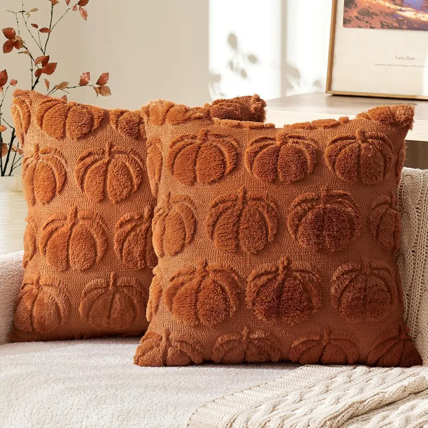 Pumpkin Pillow Covers 18×18 2-pack