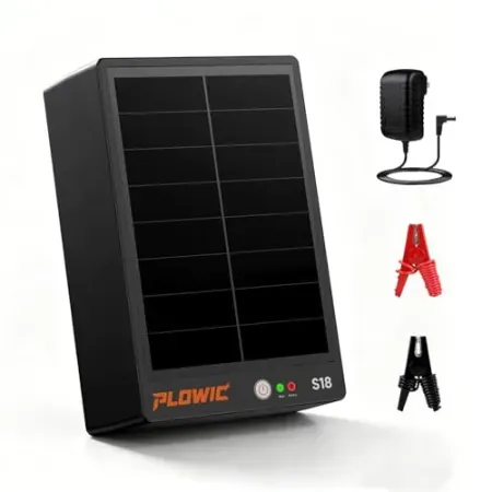PLOWIC Solar 0.2J 10 Miles Electric Fence Charger