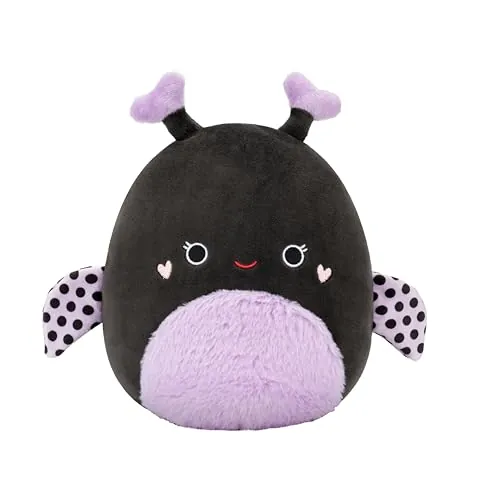Squishmallows Original 8in Citlalli The Black and Purple Ladybug with Heart Antennae