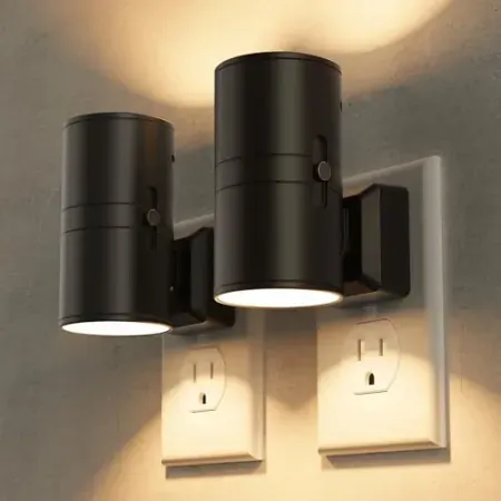 2-Pack Briignite Automatic Dusk to Dawn Adjustable Wall Plug Night Lights
