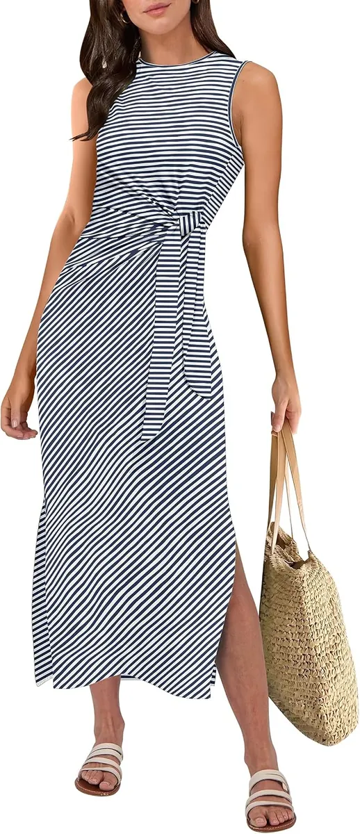 ANRABESS Sleeveless Midi Dress