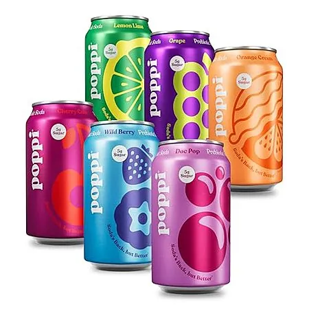 Prime Members: 12-Pk 12-Oz Poppi Prebiotic Soda (Crowd Pleasers)