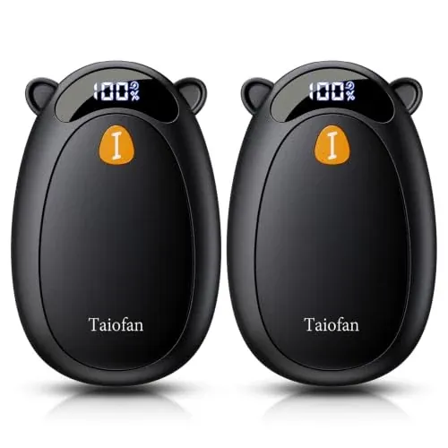 2-Count Taiofan Magnetic Rechargeable Hand Warmers with LED Display and 4 Heat Settings