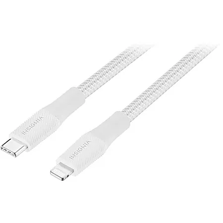 10' Insignia USB-C to Lightning Charge-and-Sync Braided Cable (Moon Gray)