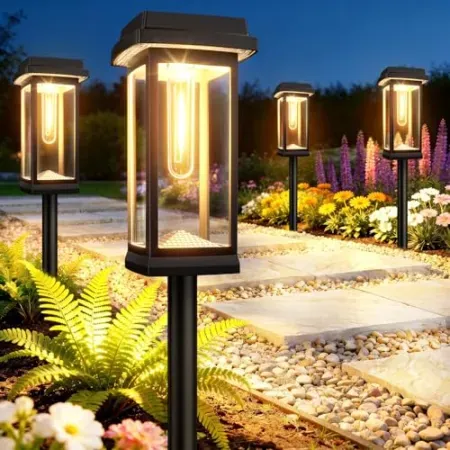 8-Pack TuyLuxe Solar Pathway Lights w/ 1000mAh Battery