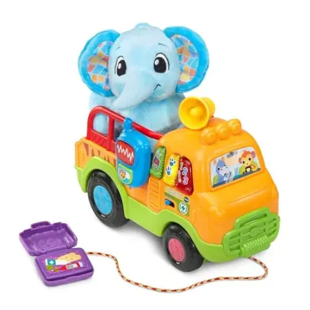 VTech Learn and Rescue Elephant Truck Pull Toy with Plush Elephant