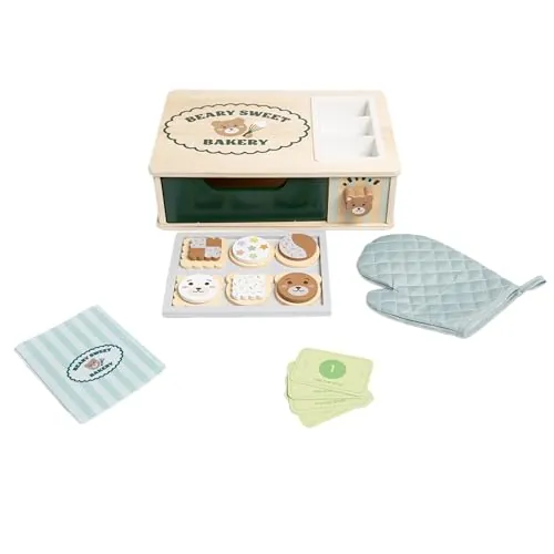 25-Piece Pearhead Wooden Bakery Montessori Pretend Play Toy Set