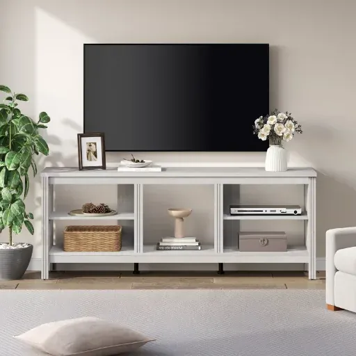 Lark Manor Ashae 70" TV Storage Cabinet in White