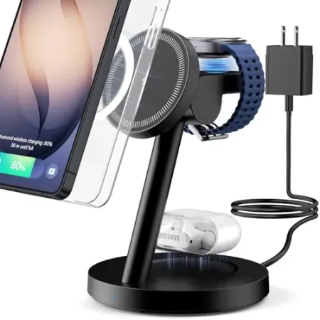 KPON Samsung 3-in-1 Charging Station Magsafe Magnetic Wireless Charger Stand