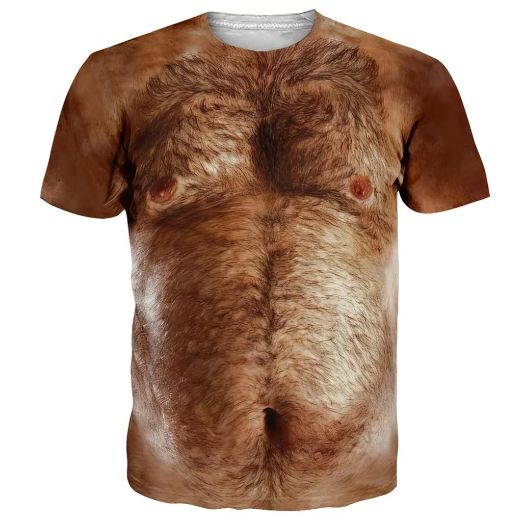 Men's 3D Chest Print Crewneck T-Shirt for From $13 + free shipping w/ Prime
