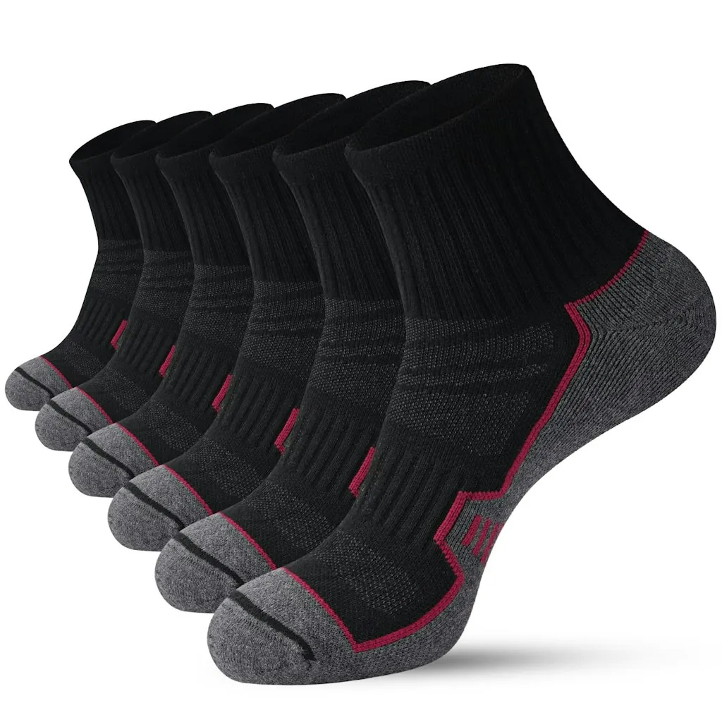 Horuru Men's Cushioned Ankle Running Socks 6-Pack