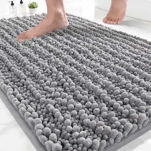 Yimobra Bathroom Rugs Non-Slip Washable Extra Soft & Absorbent Chenille Bath Mat
