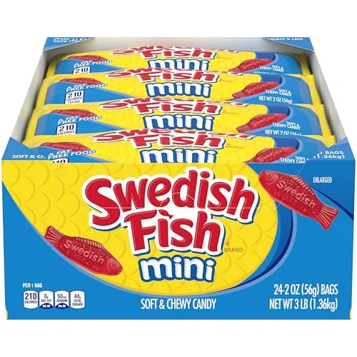 24-Pack 2-Oz Swedish Fish Mini Soft & Chewy Gummy Candy