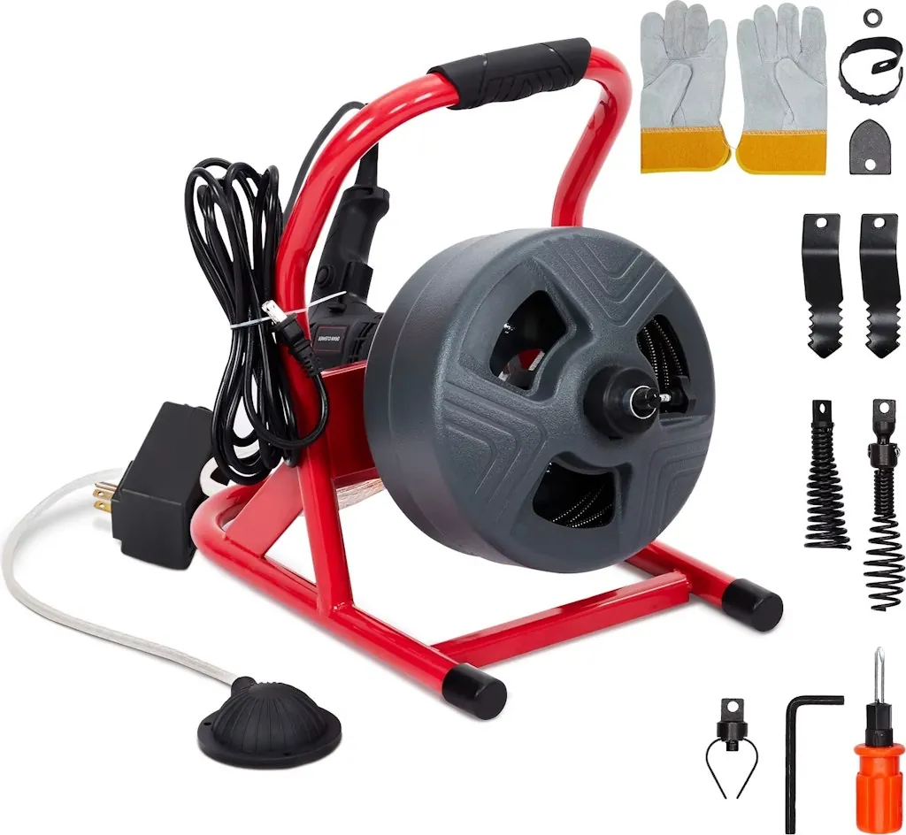 50-Foot x 5/16" Drain Auger w/ Foot Switch