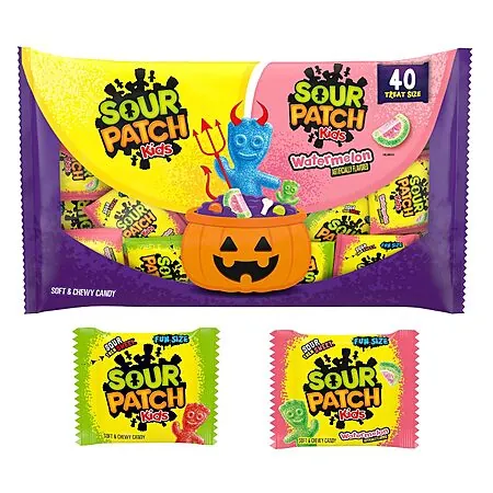 Select Accts: 40-Ct Sour Patch Kids Original & Watermelon Halloween Candy Packs