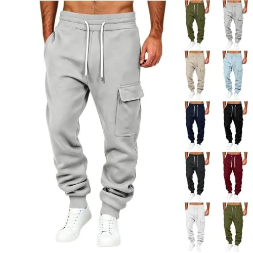 Mens Fleece Cargo Sweatpants/Joggers