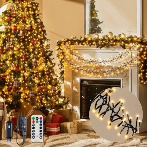 Ollny 1,000-LED 49-Foot Cluster Christmas String Lights