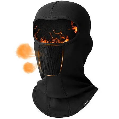 GXCROR Windproof Balaclava Ski Mask w/ Fleece-Like Lining & Breathable Mesh