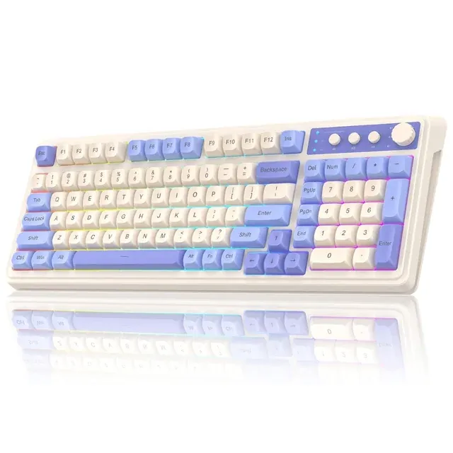 AULA S99-Key Tri-Mode Gaming Keyboard Pink or Purple