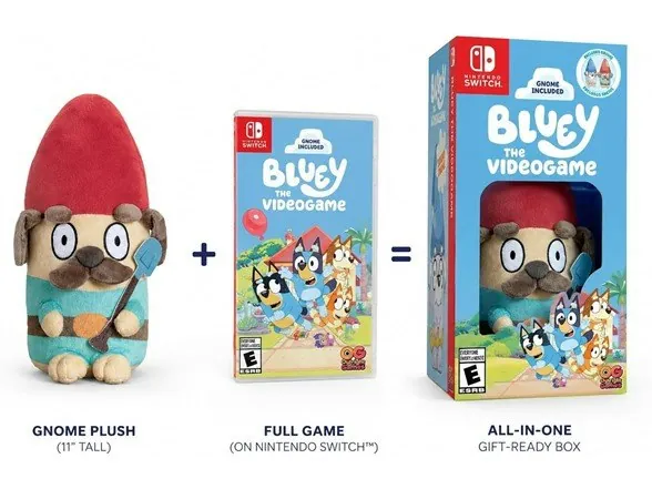 Bluey Gnome Plush & Bluey: The Videogame Nintendo Switch Bundle