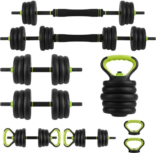 Yiimo 4-in-1 Adjustable Dumbbell & Kettlebell Set 44-Lbs