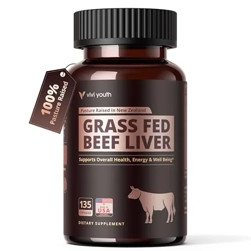 VIVI Youth Grass-Fed Beef Liver Capsule 135 Count 1,300mg