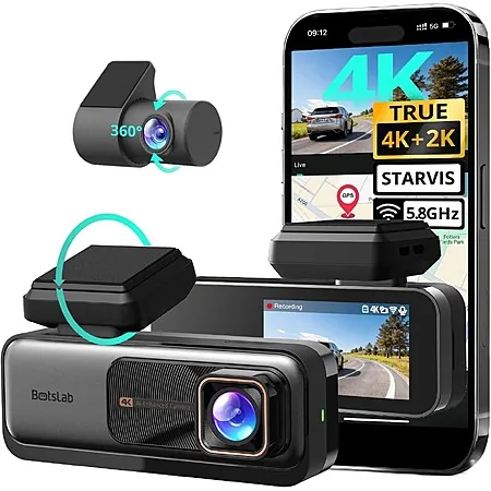 Botslab G980H 4K Front & 2K Rear Dash Camera w/ Sony IMX415 Sensor