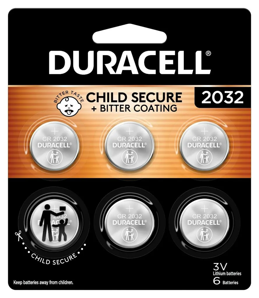 Duracell CR2032 3V Lithium Battery 6-Pack