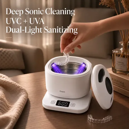 ITISSOFT Ultrasonic Retainer Cleaner 45kHz with UV Light, IPX7 Waterproof