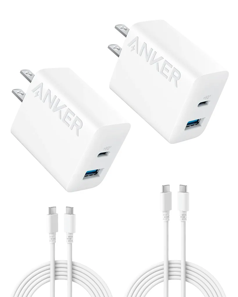 Anker 20W Dual Port USB Fast Wall Charger 2-Pack